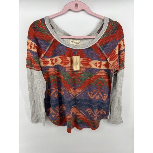 Ralph Lauren Denim & Supply Saltilo Aztec Print Henley Knit M RARE - Picture 1 of 4